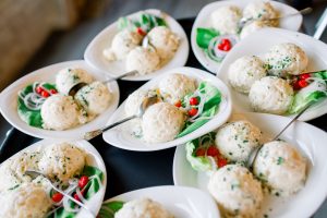 Passed canapes during cocktail hour